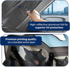 GENANY Cat Windshield Sun Shade for Car SUV Truck (55x30 Inches), Front Window Visor for Windows, Protector Blocks UV