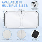 LivTee Car Windshield Sun Shade–300T Polyester, Double-Layer Design, Foldable Sunshade for Small Sedans & Mini SUV, UV & Heat Protection, Automotive Interior Sun Shield, Car Accessories(57.08"x31.5")
