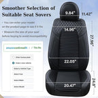Coverado Front Seat Covers, Leather Car Seat Covers, Black Seat Covers for Cars, Car Seat Protector Cushions Universal Fit for Most Cars & SUV Trucks(Black)