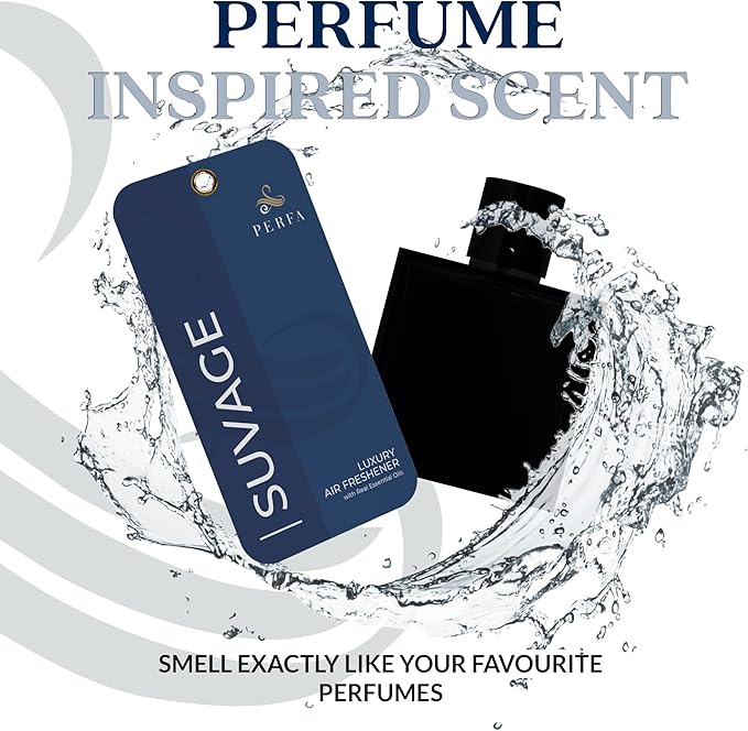 3PCS Savage Disposable Card Car Air Fresheners for Men | Long Lasting Automotive Freshener | Lasts for 2 Weeks | Strong Car Perfume with Odour Eliminating Technology by Perfa