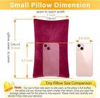 2 Pack Small Pillow, Memory Foam Mini Pillow 11 X 7 Inches for Travel, Sleeping, Nap and Neck, Knee, Lumbar Support, Tiny Cushion for Pet, Dogs (Burgundy)