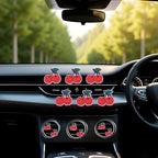 6 Pcs Red Cherry Air Vent Clips, Cute Cherry Car Air Fresheners Vents Clips Diamond Vent Clip Car Interior Decor Charm Bling Cars Accessories Cars Decoration for Women, Automotive Air Fresheners