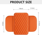 Upgraded Car Center Console Cover,Microfiber Leather Car Armrest Cover Cushion with 2 Storage Bags,Universal Car Armrest Storage Box Car Interior Accessories Fit Most Cars (Orange)