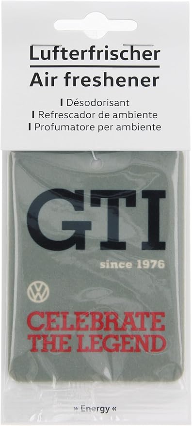 BRISA VW Collection Volkswagen Air Freshener, Room Freshener, Deodorizer for Cars GTI Motif (Energy/Gray/Set of 2)