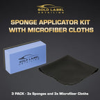 Sponge Applicator Kit 3 Pack with Microfiber Cloths | Perfect for Ceramic Coating, Nano Coating, Glass Coating, Tire Shine Detailing (3" Sponge Kit)