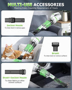 AHNR Handheld Vacuum Cordless, 16000PA Powerful Suction Hand Held Vacuum Dust Busters Cordless Rechargeable with LED Light & 2 HEPA Filters, Portable Car Vacuum Cleaner High Power for Car Home Office