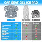 Orzbow Car Seat Cooling Pad for Babies, Toddlers, and Kids | Carseat Cooler Pad with Waterproof Seat Liner | Comfortable and Durable Cooling Cushion for Strollers, Baby Summer Essentials, Grey