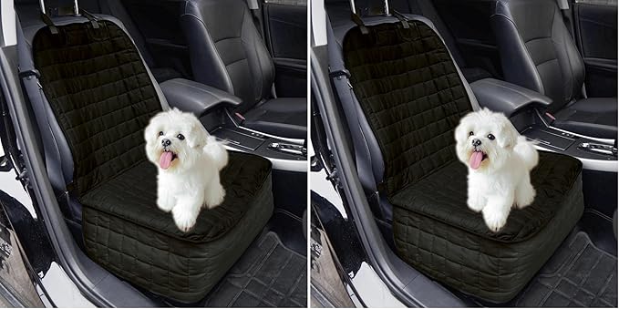 Elegant Comfort Premium Pet Car Seat Cover for Front Seat, Luxury Microfiber Car Seat Protector, Heavy Duty and Durable, Non-Slip and Waterproof Car Seat Cover for Trucks, Cars, and SUVs, Black