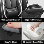 Fit for 98% of Mercedes Benz Car Seat Covers, Premium Nappa Leather Seat Cover, Fully Wrapped Protect Modern Style Seat Cover (2-Seat Standard, Black & White)