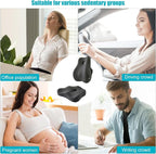 Seat Cushion and Lumbar Support Pillow Set, Sciatica Relieving Coccyx Cushion,hemorrhoid Cushion,Chair Back Support,Ergonomic Cushion&Pillow,Office Chair Cushions for Back and Butt(Dark Grey)