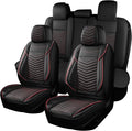Nappa Leather Car Seat Covers Full Set, Car seat Protector 5 Seats, Waterproof Car Seat Cushion, Universal Automotive Seat Covers Fit for SUV Truck Pick-up Sedan, Front and Rear