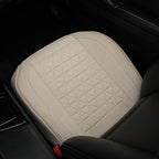 West Llama Linen Front Car Seat Cover Protector Anti-Slip Bottom Seat Cover Fits 95% of Vehicles,Wrapping Around The Bottom,Triangular Pattern(Beige-1Pcs)