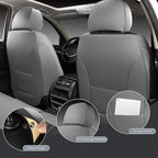 Leather Car Seat Covers,Breathable and Waterproof Faux Leather Automotive Seat Covers for Cars SUV Truck Sedan,Universal Driver Seat Cover Grey&Black