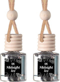 C&E Craft Co Hanging Car Air Freshener Diffuser 2 Pack, Long Lasting Fragrance Oil Car Freshener, Glass Bottle Auto Air Freshener, Made in USA (Midnight Ice)