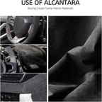 BETTERHUMZ Car Door Armrest Cushion Pad for Alcantara Suede, Car Elbow Rest Pad for BMW 3 4 5 6 7 8 X1 X3 X4 X5 X6 Z4 Series Car Accessories (Right, Black line)
