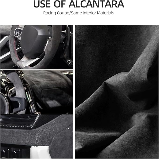 BETTERHUMZ Car Door Armrest Cushion Pad for Alcantara Suede, Car Elbow Rest Pad for BMW 3 4 5 6 7 8 X1 X3 X4 X5 X6 Z4 Series Car Accessories (Right, Black line)