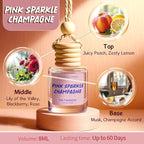 RAINBOW ABBY Hanging Car Air Freshener Diffuser 2 Pack - Pink Sparkle Champagne Fragrance Oil, 45+ Days Long Lasting, Essential Oil Diffuser for Car