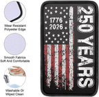 Dreaweet 250 Years American Flag Car Center Console Cover Patriotic Car Accessories Arm Rest Cover Middle Console Cushion Pad Anti-Scratch Universal Armrest Storage Box Mat