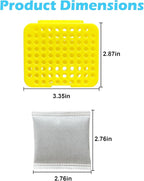 2 Pack Stick On Deodorizing Box, 12 Pack Odor Removing Refills for Trash Can, Activated Charcoal Odor Eliminator for Indoor Kitchen Trash/Diaper Pails/Wardrobe/Shoe Cabinet (Yellow)