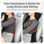 Coverado Lumbar Support Pillow for Car, Ergonomic Memory Foam Back Pillow for Office Chair, Back Cushion for Back Pain Relief, PU Leather Car Lumbar Support for Driving Seat