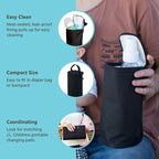 J.L. Childress Breast Milk Cooler Travel Bag - Insulated Baby Bottle Storage Bag, Portable Organizer Pack for Breast Milk, Use for Daycare or On the Go, Fits 1-2 Bottles - Black