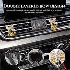 2PCS Car Air Vent Clips, Dual Butterfly Diamond Car Air Conditioner Outlet Vent Clip, Cute Car Diffuser Perfume Clip, Car Air Freshener Decor Accessories for Women Girl (Yellow, Style 1)