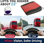 Car Seat Cushion,Thickened Comfort Memory Foam Seat Cushions for Car and Office Chair - Sciatica & Lower Back Pain Relief, Driver Seat Pillow for Auto, Office Chair, Wheelchair Pad-Black Red