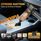 Handheld Car Vacuum Cordless, 22000PA Strong Suction Mini Vacuum Cleaner with Brushless Motor, 4-in-1 Portable Vacuum for Car Detailing, Home, Office & Travel, Black Golden