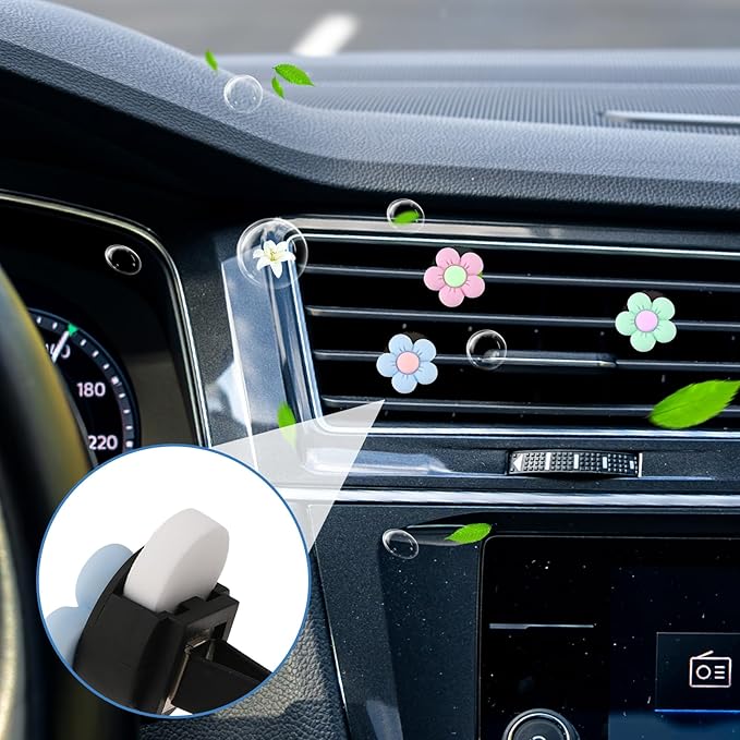 30Pcs Car Air Freshener Refill Felt Pads Unscented Essential Oil Perfumes Refill Pads 17mm Air Freshener Replacement Pad White Refill Replacement Tablets for Car Airs Freshener Vent Clips Diffusers