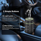 100ML Car Diffuser, USB Rechargeable Battery Operated, Powered Cordless Essential Oil Humidifier, 7 LED Color Lights 2 Timer Modes for Car Outdoor Home (Black)