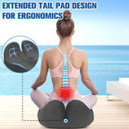 Seat Cushion, Chair Cushions for Office Chairs/Desk Seats/Wheelchair - Hip&Sciatica&Tailbone Pain Relief Memory Foam Office Chair Cushion for Long Sitting Office Workers (Grey, X-Large)
