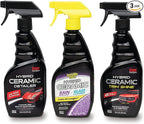 Stoner Car Care 99615 Hybrid Ceramic Kit – Complete Exterior Protection for Paint, Trim, and Glass with Ceramic Detailer, Trim Shine, and Rain Repellent – Long Lasting SiO₂ Shine – 3 Piece Set