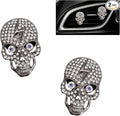 Skull Car Decor 2pcs Bling Skull Car Air Fresheners Vent Clips Black Silver Lightning Skeleton Goth Accessories for Teens Horror Refillable Essential Oil Diffusers