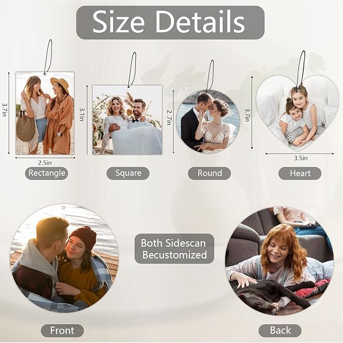 Custom Air Fresheners with Picture, Personalized Photo Air Freshener for Car Wardrobe Bathroom Hanging Ornaments (Round-)