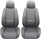 Full Coverage Leather Car Seat Covers Front Pair,Waterproof Seat Covers for Cars,SUVs Trucks, Car Seat Cushion,Car Seat Protector with 2 Seats (Grey, Front Pair(driver and passanger-2 seats))