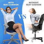 TushGuard Seat Cushion for Office Chair Memory Foam Non-Slip Cushion Back, Relief Chair Pad, Butt Pillow for Office, Car, Computer Desk, Blue, X-Large