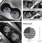 FKELYI Black American Flag Car Seat Covers - Full Set with Front, Back, Headrest, Cup Holder, Gear Shift, Handbrake, Steering Wheel Covers