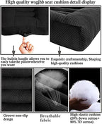 WSGJHB Car Booster Seat Cushion Posture Cushion Portable Breathable Mesh, Effectively Increase The Field of View Ideal for Office, Home, Angle Lift Seat Cushions,Black