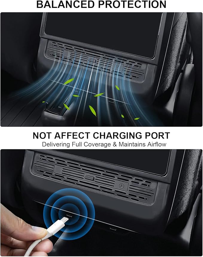 for Tesla Rear Ac Vent Cover & Air Freshener Model Y Juniper Model 3 Highland Accessories 2025 2026 Air Condition Vent Trim Cover with Adapter & Model Y Car Diffuser Set 4 Scents Aromatherapy