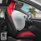 Seat Cover for Tesla Model Y Juniper 2025-2026 Custom Fit Leather Seat Cover Full Set (Crocodile Red+Black 25-26)