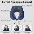 Travel Pillow, Memory Foam Neck Pillow for Traveling, U Shape Neck Pillow Airplane Portable Flight Pillow Travel Kit with 5D Contoured Eye Masks and Earplug for Plane Train Car Home Office - Blue