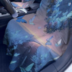 1 Pack Car Towel Seat Covers with Storage Bag, Multifunctional Towel for Gym Outdoor Sport, Picnic, Beach, Pet Dog Travel,Non-Slip Washable Car Seat Protector (Blue Heart)