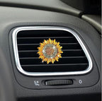 4Pcs Bling Sunflower Air Vent Clips, Golden Car Air Fresheners Diffuser, Diamond Decoration Rhinestone Interior Decor Cute Accessories