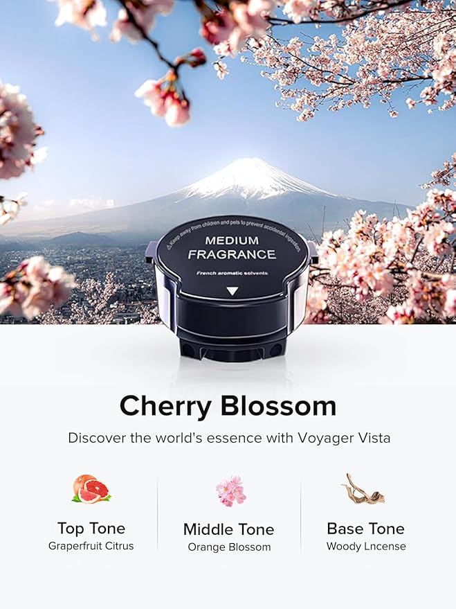 Ceeniu CF8 Scenic Fragrance (Floral Scent: Cherry Blossom) refill - 1200 Sprays, Natural French Fragrance, CF8 Car Aroma Diffuser