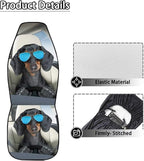 Funny Dachshunds Front Seat Covers for Cars Decorative Automotive Car Interior Covers Anti-Slip Seat Cover for Full Back and Seat Universal Fit for Cars Trucks SUVs