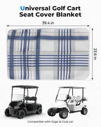 KEMIMOTO Universal Golf Cart Seat Towel Blanket Covers for All Weather, Compatible with EZGO, Club Car and More 2-Seat Golf Carts