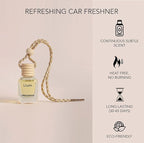 Llum Lemongrass Hanging Car Air Freshener – Luxury Automotive Perfume Diffuser 10ml (0.34 fl oz), Long-Lasting Fragrance, Alcohol-Free Non-Toxic Scent, Glass Bottle With Wood Cap & AC Vent Clip