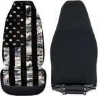 ELEQIN Squirrel Front Car Seat Covers 2pcs, Black Camo US Flag Automotive Seat Covers Car Accessories Universal Size Fit for Most Cars,SUVs&Trucks&Vans