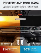 Proadsy 2026 Upgrade Windshield Sun Shade Custom Fit Kia EV9 2024 2025 2026 Foldable Front Sunshade Protector Sun Visor Blocks UV Rays Keep Car Cooler Accessories