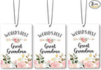 Great Grandma Gifts Car Air Freshener Accessories 3pcs, World's Best Gifts for Granmda Christmas, Pink Flower Rustic Hanging Scent Lavender Fragrance Card for Women Closet Bathroom Home Decor